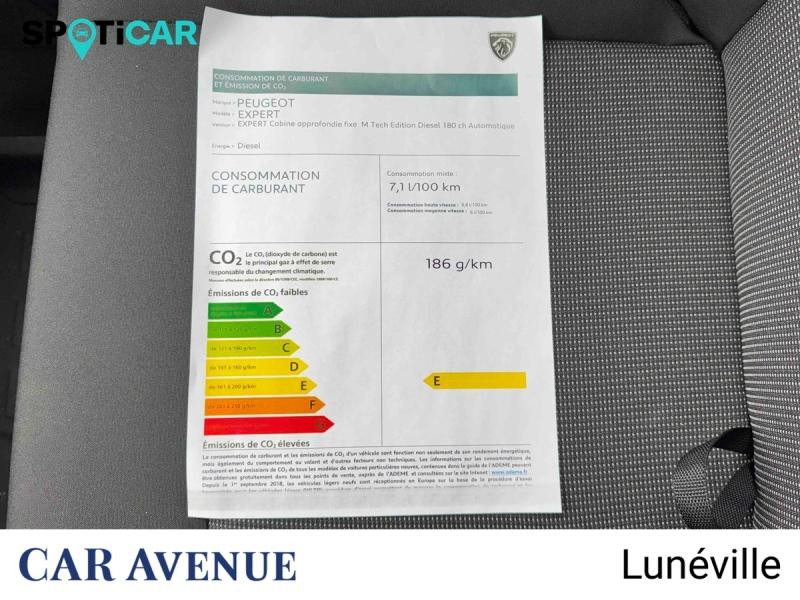 Occasion PEUGEOT Expert Fg M 2.2 Diesel 180ch Cabine Approfondie Fixe automatique 2026 Gris Titane métal 39000 € à Nancy