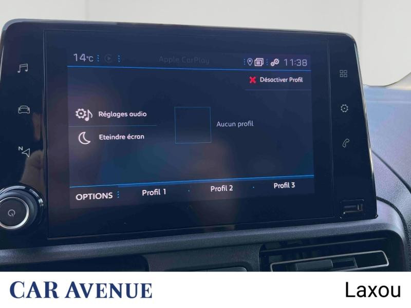 Occasion PEUGEOT Partner M 650kg BlueHDi 100ch S&S Cabine Multiflex 3 places Pack Asphalt Connect 2024 Blanc Icy 22227 € à Nancy