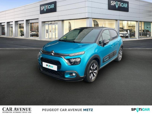 Occasion CITROEN C3 1.5 BlueHDi 100ch S&S Shine Pack E6.d 2021 Spring Blue (M) - Noir Onyx 13 490 € à Metz