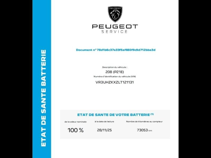 Occasion PEUGEOT 208 e-208 136ch Style 2020 Blanc Banquise (O) 13990 € à Longeville-lès-Saint-Avold
