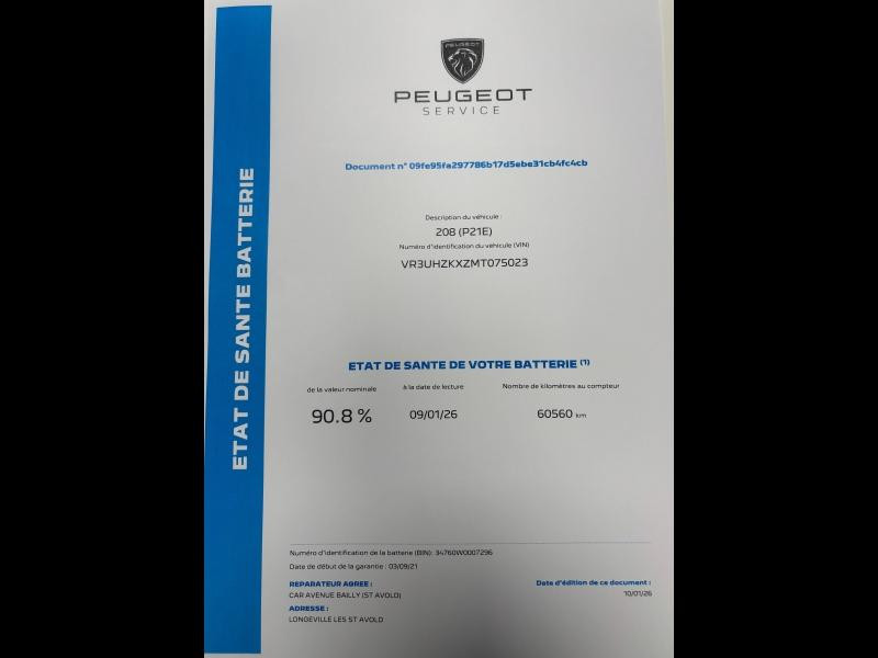 Occasion PEUGEOT 208 e-208 136ch Active Business 2021 Gris Artense (M) 14490 € à Longeville-lès-Saint-Avold