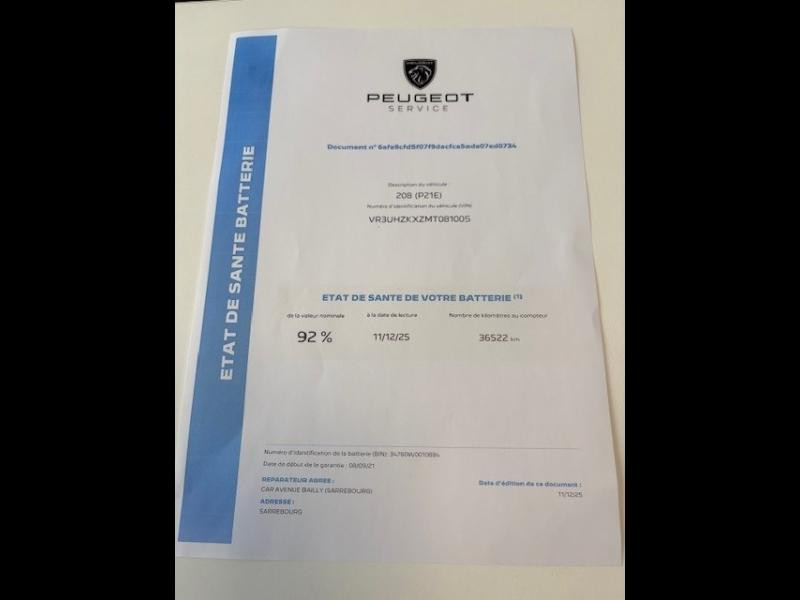 Occasion PEUGEOT 208 e-208 136ch Allure 2021 Jaune 14900 € à Sarrebourg