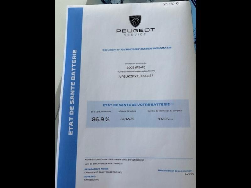 Occasion PEUGEOT 2008 e-2008 136ch Allure Business 2021 Blanc Nacré (N) 13900 € à Sarrebourg