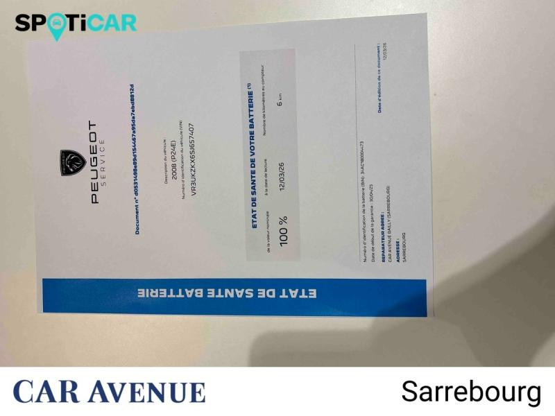 Occasion PEUGEOT 2008 e-2008 156ch Style 2025 Blanc 30200 € à Sarrebourg