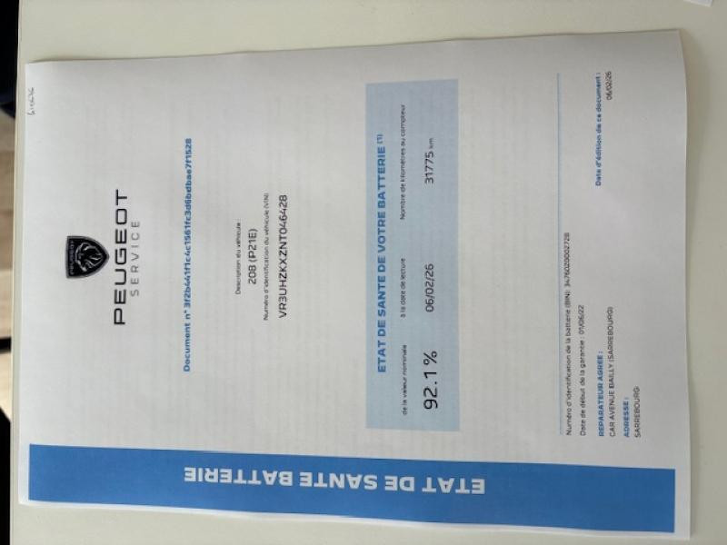 Occasion PEUGEOT 208 e-208 136ch Active Pack 2022 Blanc Banquise (O) 13590 € à Sarrebourg