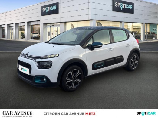 Occasion CITROEN C3 1.2 PureTech 83ch S&S Feel Pack 2020 Blanc Banquise (O) - Bleu Emeraude 9 890 € à Metz