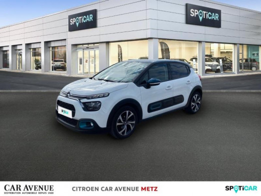 Used CITROEN C3 1.2 PureTech 110ch S&S Shine Pack  EAT6 2021 Blanc Banquise (O) - Bleu Emeraude € 12,890 in Metz