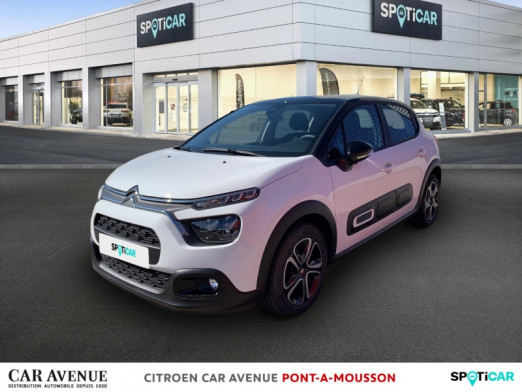 Occasion CITROEN C3 1.2 PureTech 83ch S&S PLUS 2024 Blanc Banquise (O) - Noir Perla Nera 19 990 € à Pont-à-Mousson