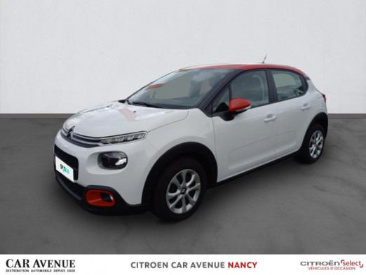 Used CITROEN C3 BlueHDi 100ch Feel S&S E6.d-TEMP BVM5 2019 Blanc Banquise - Rouge Aden € 11,990 in Nancy