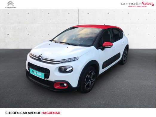 Occasion CITROEN C3 ESSENCE 82 CV Shine GPS CAR PLAY 2017 Blanc Banquise - Rouge Aden 12 900 € à Haguenau
