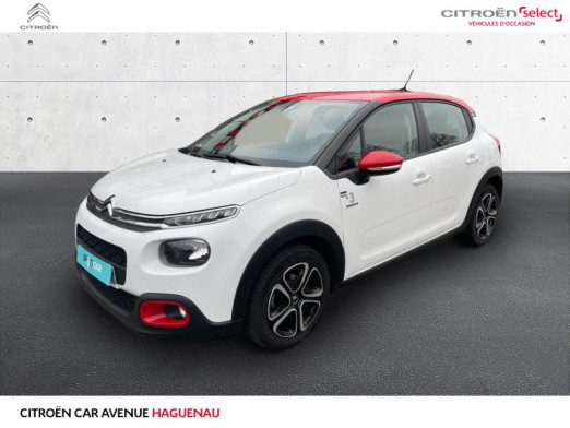 Occasion CITROEN C3 ESSENCE 82 CV Graphic CAR PLAY GARANTIE 12 MOIS 2019 Blanc Banquise - Rouge Aden 13 290 € à Haguenau