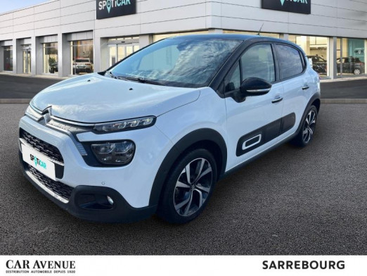 Occasion CITROEN C3 1.2 PureTech 110ch S&S Shine Pack  EAT6 2022 Blanc Banquise (O) - Bleu Emeraude 14 450 € à Sarrebourg