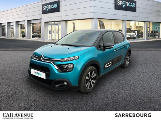 Occasion CITROEN C3 1.2 PureTech 110ch S&S Shine EAT6 2021 Spring Blue (M) - Noir Onyx 12 400 € à Sarrebourg