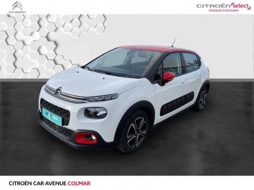 Occasion CITROEN C3 PureTech 82ch Shine S&S E6.d-TEMP 2018 Blanc Banquise - Rouge Aden 12 990 € à Colmar