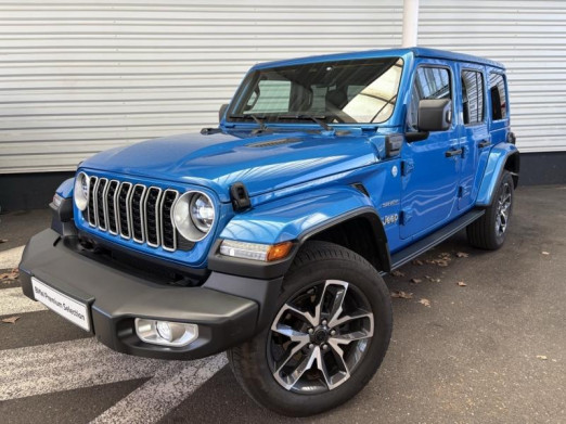 Occasion JEEP Wrangler 2.0 T 380ch 4xe Sahara Command-Trac MY23 2024 Hydro Blue 59 990 € à Forbach
