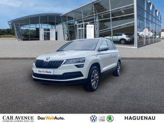 Occasion SKODA Karoq 2.0 TDI 116 Clever DSG / GPS / Hayon électrique / Sièges chauffants / Keyless 2021 Blanc Cristal 29 989 € à Haguenau