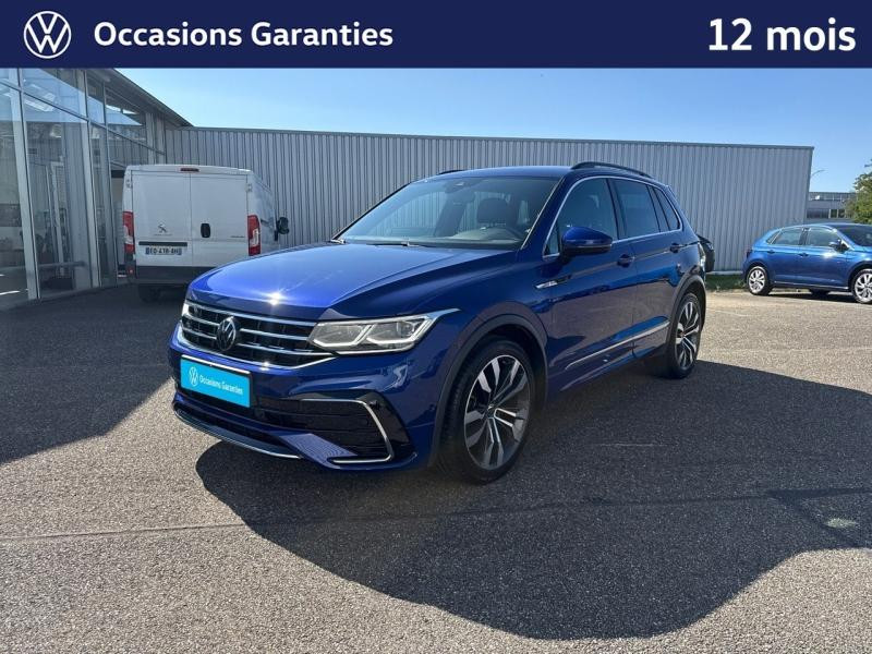 Occasion VOLKSWAGEN Tiguan 2.0 TDI 150 R-Line DSG7 / Amortisseurs DCC / Caméra 360 / Jantes 20  SUZUKA / Feux Matrix LED 2022 Bleu Lapiz métallisée 30989 € à Haguenau
