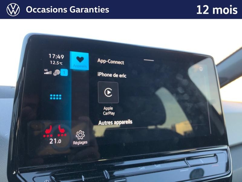 Occasion VOLKSWAGEN ID.3 204 ch Pro S 77 kWh Active / GPS / ACC / CAMERA / SIEGES ET VOLANT CHAUFFANTS / APP CONNECT 2023 Blanc Glacier Métal/Toit/Hayon Noir 21989 € à Haguenau