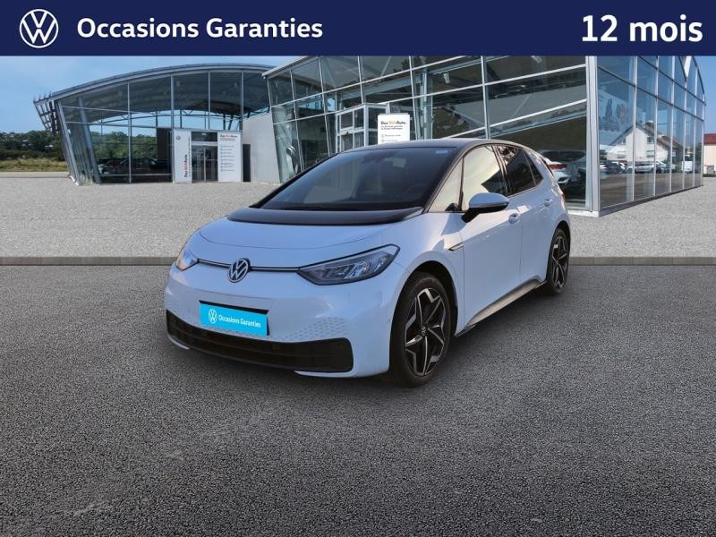 Occasion VOLKSWAGEN ID.3 204 ch Pro S 77 kWh Active / GPS / ACC / CAMERA / SIEGES ET VOLANT CHAUFFANTS / APP CONNECT 2023 Blanc Glacier Métal/Toit/Hayon Noir 21989 € à Haguenau
