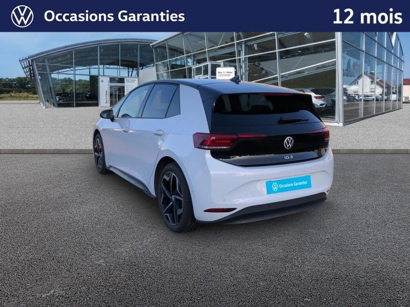 Occasion VOLKSWAGEN ID.3 204 ch Pro S 77 kWh Active / GPS / ACC / CAMERA / SIEGES ET VOLANT CHAUFFANTS / APP CONNECT 2023 Blanc Glacier Métal/Toit/Hayon Noir 21989 € à Haguenau