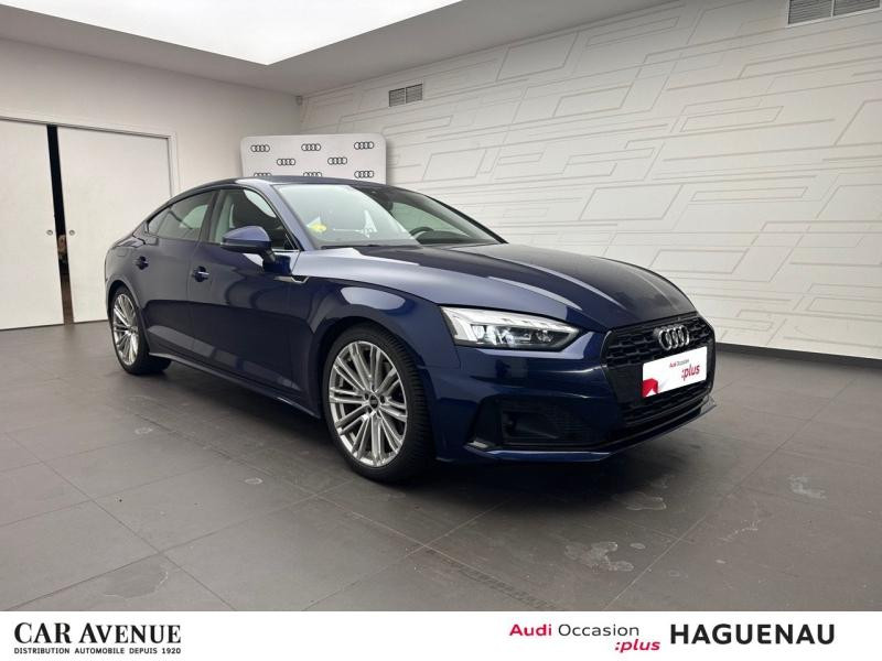 Occasion AUDI A5 Sportback 40 TDI 204 Avus S tronic 7 / Cuir Alcantara / Virtual Cockpit / GPS MMI / Feux Matrix L 2021 Bleu Navarre métallisé 33989 € à Haguenau