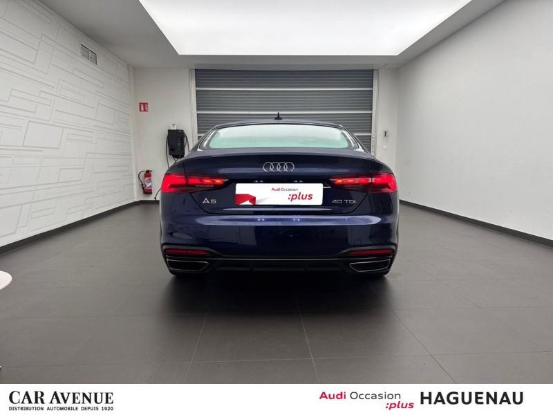 Occasion AUDI A5 Sportback 40 TDI 204 Avus S tronic 7 / Cuir Alcantara / Virtual Cockpit / GPS MMI / Feux Matrix L 2021 Bleu Navarre métallisé 33989 € à Haguenau