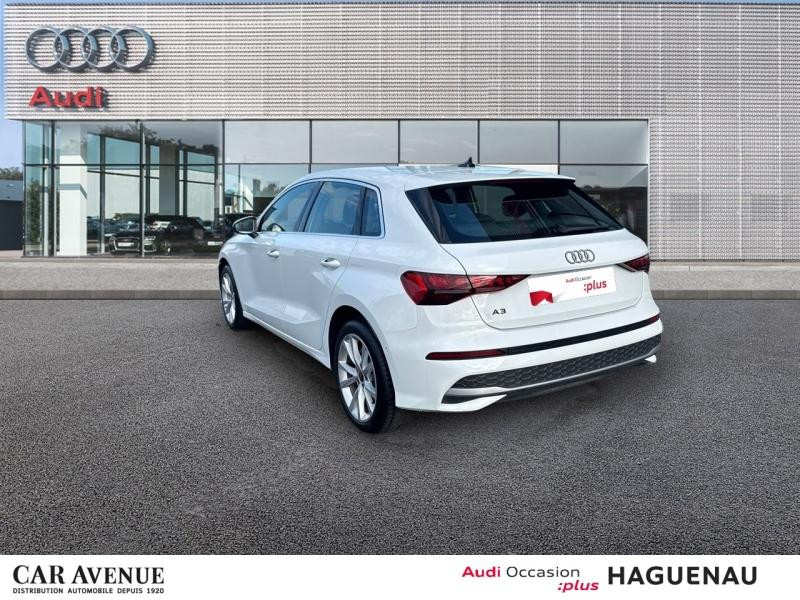 Occasion AUDI A3 Sportback 30 TFSI 116ch MICRO Hybride Design S tronic 7 SMARTPHONE INTERFACE PALETTES AU VOLANT L 2024 Blanc Arkona 27489 € à Haguenau