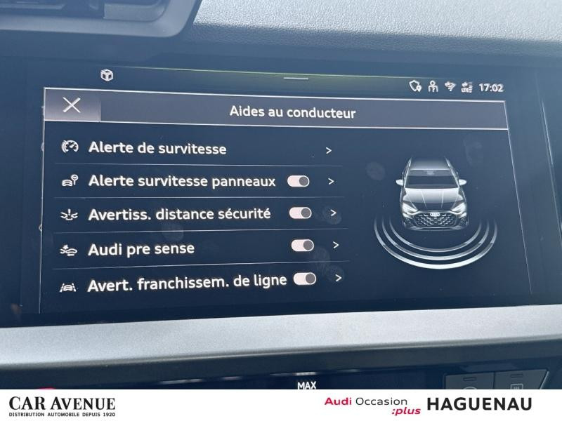 Occasion AUDI A3 Sportback 30 TFSI 116ch MICRO Hybride Design S tronic 7 SMARTPHONE INTERFACE PALETTES AU VOLANT L 2024 Blanc Arkona 27489 € à Haguenau