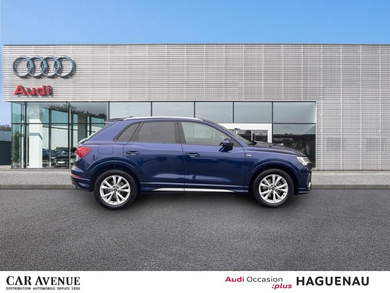 Occasion AUDI Q3 35 TFSI 150 S line S tronic 7 CAMERA RETRO ELEC GPS HAYON ELECTRIQUE LED  ASSISTANT FEUX DE ROUTE 2022 Bleu Navarre métallisé 34889 € à Haguenau