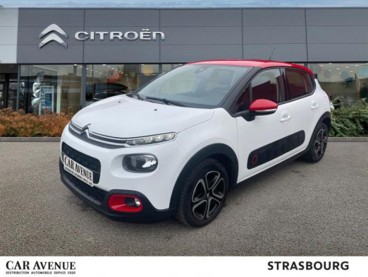 Occasion CITROEN C3 PureTech 110ch Shine S&S E6.d 2019 Blanc Banquise - Rouge Aden 15 989 € à Strasbourg