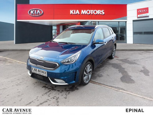 Occasion KIA Niro 1.6 GDi 105ch + électrique 43.5ch Premium BVA Caméra Gps Cuir Radar Av et Arr Garantie 03 2026 2019 Bleu Lagon 21 990 € à Épinal
