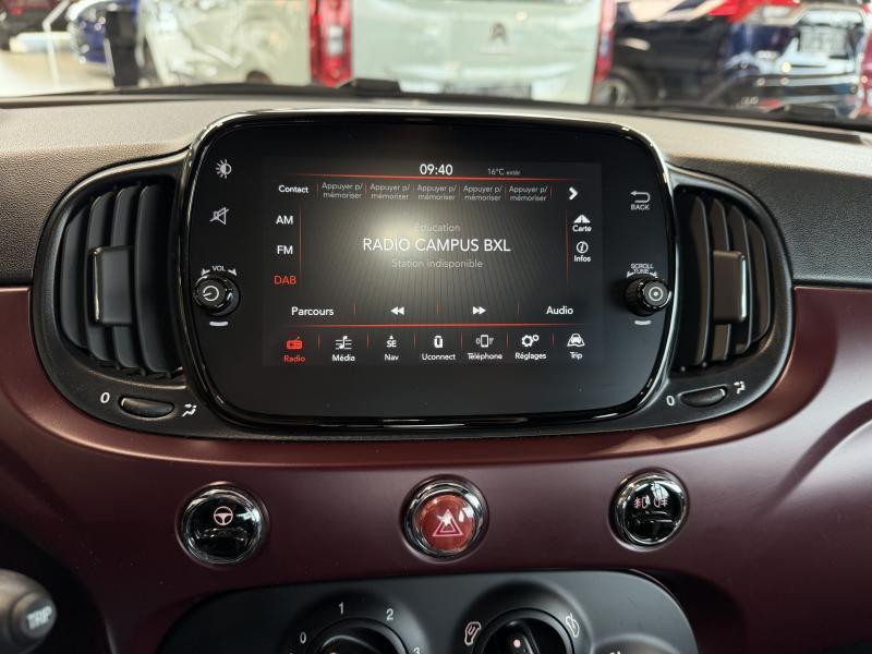 Occasion FIAT 500 Lounge - TOIT PANO 1.2i 2020 BURGUNDY 11990 € à Wavre