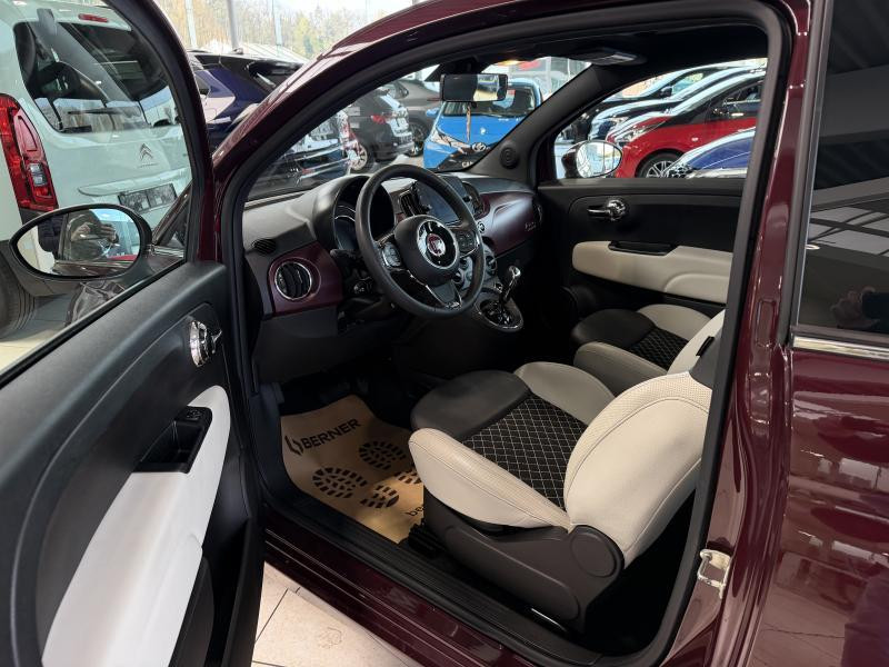 Occasion FIAT 500 Lounge - TOIT PANO 1.2i 2020 BURGUNDY 11990 € à Wavre