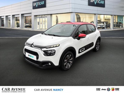 Occasion CITROEN C3 1.2 PureTech 110ch S&S Shine 120-123g 2021 Blanc Banquise (O) - Rouge Aden 12 490 € à Nancy