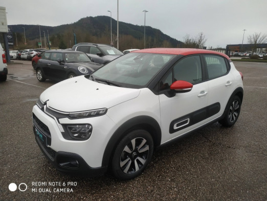 Occasion CITROEN C3 1.2 PureTech 83ch S&S Shine 2021 Blanc Banquise (O) - Rouge Aden 12 490 € à Saint-Dié-des-Vosges