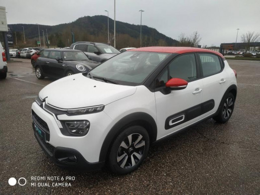 Occasion CITROEN C3 1.2 PureTech 83ch S&S Shine 2021 Blanc Banquise (O) - Rouge Aden 12 990 € à Saint-Dié-des-Vosges