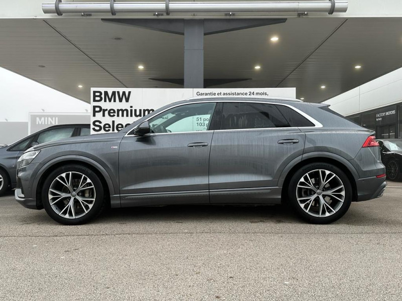 Occasion AUDI Q8 50 TDI 286ch S line quattro tiptronic 8 2019 Gris clair 52900 € à Dijon